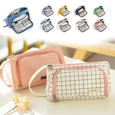 #ad Multifunction Pencil Case Large Capacity Pen Box School Stationery Cosmetic Bag $20.05