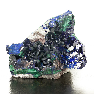 #ad 3.6quot; Shiny Dark Blue AZURITE Sharp CrystalsMalachite Milpillas Mexico for sale $857.50
