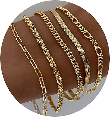 #ad Gold Bracelets for Women 14K Real Gold Jewelry Sets for Women Cute Tennis... $38.74