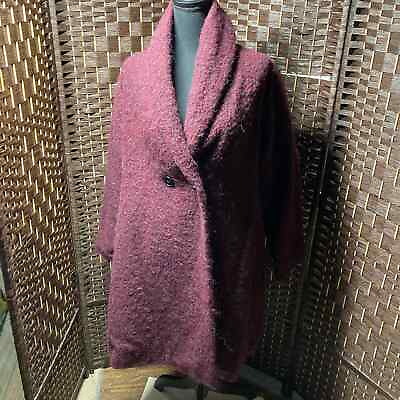 #ad CoraKemperman SMALL sz 38 Plum Wool Button Front Coat. Pre Owned $150.00