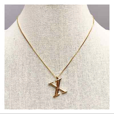#ad Juran Jewelry gold tone X initial monogram necklace $9.99