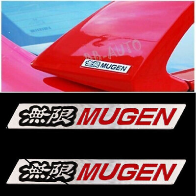 #ad PAIR JDM Mugen Emblem Left Right Side Spoiler Fit GT Wing Type R Civic Integra $14.99