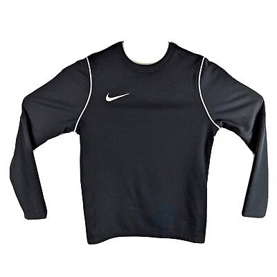 #ad Kids Sweatshirt Black Nike Pullover Youth Sports Medium Light $18.99