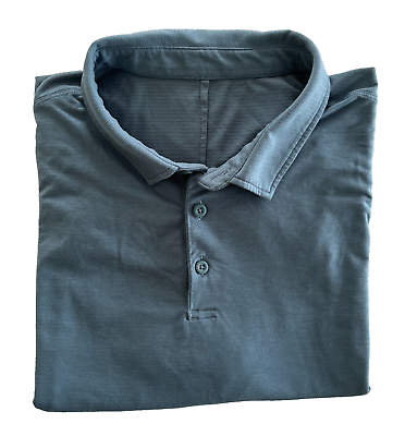 #ad Lululemon Men#x27;s Sz. 2XL Polo Shirt Short Sleeve 3 Button Sage Blue EXCELLENT $29.95