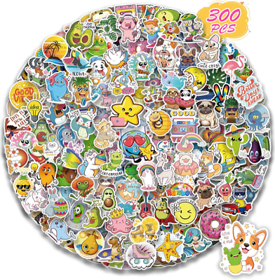 #ad 300 Pcs Cute Stickers for Kids Sticker for Laptop Skateboard Waterproof Vinyl $7.60