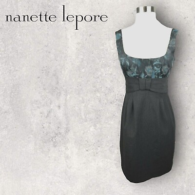 #ad Nanette Womens Grey amp; Blue High Waisted Sleeveless Pencil Dress UK 10 GBP 89.00