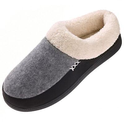 #ad Mens Warm Memory Foam Slippers Comfortable Slip on House Shoes Indoor Outdoor $19.79