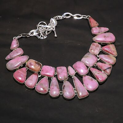 #ad Pink Opal Gemstone Handmade Fashion Silver Plated Jewelry Necklace 18quot; PA 5623 $23.99