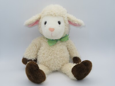 #ad #ad Chosun Lamb Plush Stuffed Animal Sheep White Cream Brown Blue Yellow Gingham Bow $29.99
