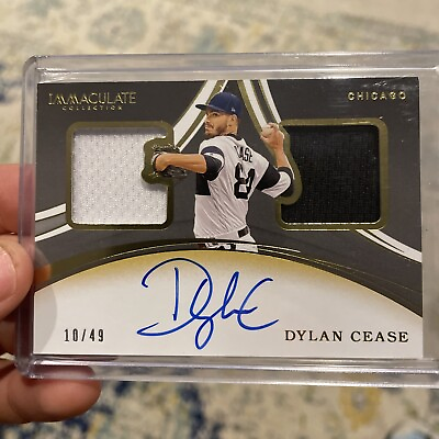 #ad 2020 Panini Immaculate Dylan Cease Black Dual Tag Patch Auto ##x27;d 7 10 Rookie RC $75.00