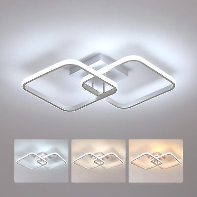 #ad Modern LED Ceiling Light 3 Light Colors Changeable 3000K 4500K 6000K Squar... $58.43