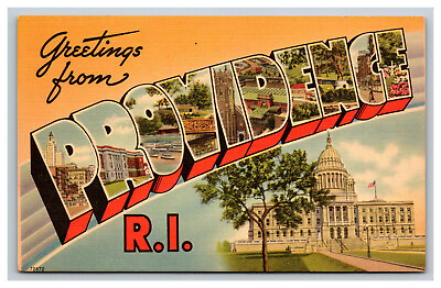 Large Letter Greetings From Providence Rhode Island RI Postcard 3563 $3.99
