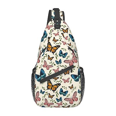#ad Cute Butterfly Pattern Sling Backpack Multipurpose Crossbody Chest Bag Shoul... $36.40
