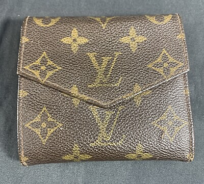 #ad ✨LOUIS VUITTON LV Vintage FEB 1985 Monogram Leather Wallet Brown Trifold✨ $54.99