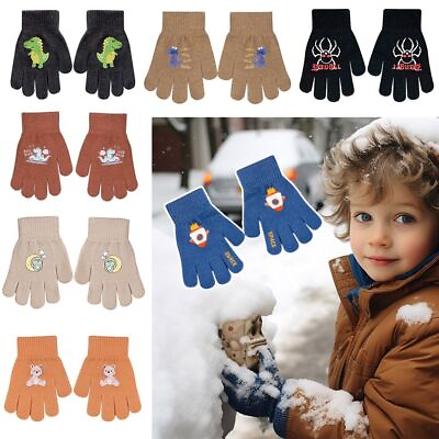 #ad 1Pair Windproof Children#x27;s Gloves Coldproof Cartoon Gloves Boys Girls AU $6.95