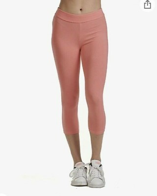 #ad Spalding Womens Essential Capri Legging Crop Pant Sunkissed coral Size Small NEW $15.99