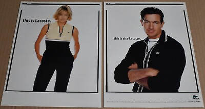 #ad 1998 Print Ad Blonde Pinup Girl Lady Lacoste Clothing Style Fashion art man NY $15.98