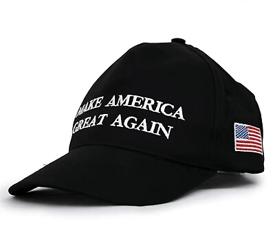 #ad Trump Make America Great Again Baseball Cap Hat Black White Letters Flag MAGA $13.99