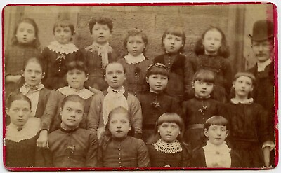 #ad Girls School ? and Teacher Vintage Children CDV Photo $9.99