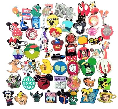 #ad Disney Pin 100 Assorted Trading Mystery Pin Lot Brand New Pins No Doubles $60.49