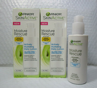 #ad GARNIER MOISTURE RESCUE SPF15 ACTIVELY HYDRATING DAILY LOTION 4 OZ NWB 2 PC LOT $20.00
