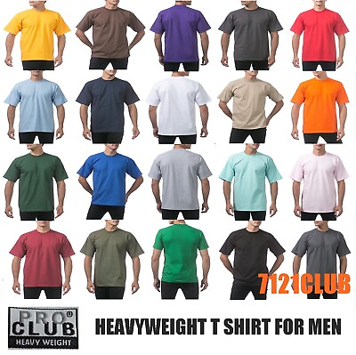 PRO CLUB HEAVYWEIGHT T SHIRTS PROCLUB MENS PLAIN SHORT SLEEVE BIG AND TALL M 7XL $8.50