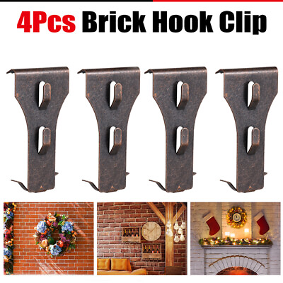 #ad 4PCS Brick Hook Clip Outdoor Hooks for 60 70mm Brick in Height Hanger Clips L5N1 $7.99