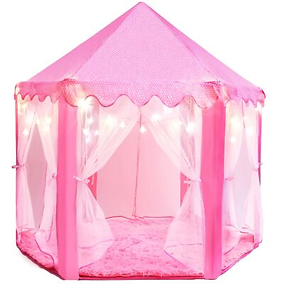 #ad Princess Tent for Kids Tent 55quot; X 53quot; with Led Star Lights Princess Toys ... $51.24