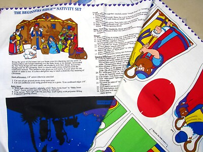 #ad Beginners Bible Nativity Set Cut Sew Stuff Fabric Panel Christmas Birth of Jesus $15.98