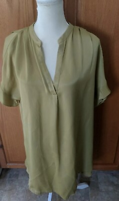 #ad Lost April Mini Dress Drop Shoulder Ruffle Shirt Dress Cress Green $17.77