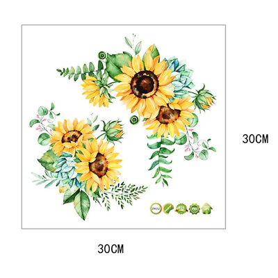 #ad Decal 30*30cm Hot Sunflower Flower Removable Wall Sticker Art PVC Mural Newest $7.27