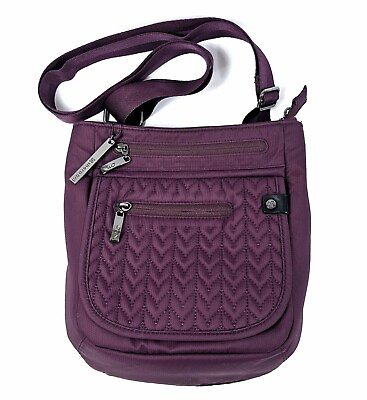 #ad Sherpani Jag Le Womens Purple Nylon Multiple Pockets Crossbody Handbag $34.95
