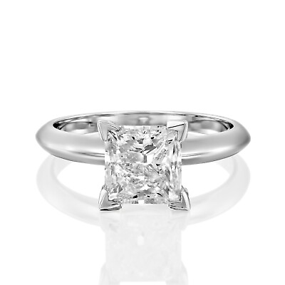 #ad 1 2 Carat Ladies Princess Cut Diamond Engagement Ring D VS2 18K White Gold $1249.24
