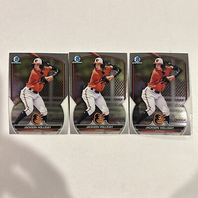 #ad 2023 Bowman Chrome Prospect Jackson Holliday Baltimore Orioles BCP 20 Lot Of 3 $15.00