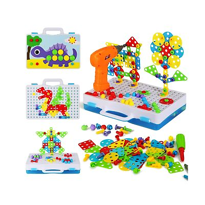 #ad Creative Mosaic Drill ToysMosaic Puzzle Toy with Electric DrillSTEM Learnin... $51.96