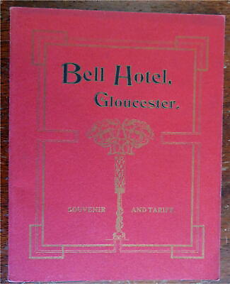 #ad Bell Hotel Gloucester England c.1905 art nouveau pictorial tourist souvenir book $112.50