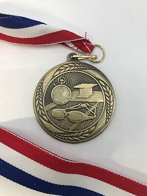 #ad Swimming Medal Teacher Coach 16quot; Ribbon Die Cast Medal Choice of Color $3.95