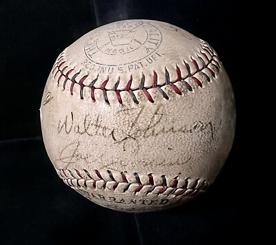 #ad Walter Johnson amp; Joe Cronin 1929 Senators Signed 20 Official AL Baseball. JSA $5500.00