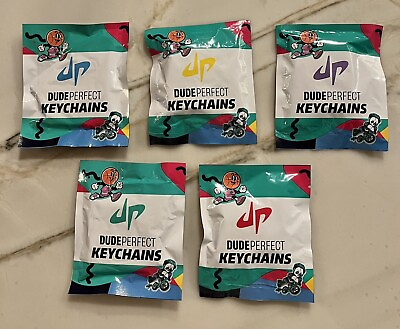 #ad NEW Lot of 5 Dude Perfect Keychains DP Key 011 012 013 014 015 SEALED $22.00