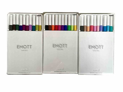 #ad NEW LOT of 30 uni EMOTT Fineliner Color Marker Pens Fine Point 0.4mm 3 x 10 pack $57.99