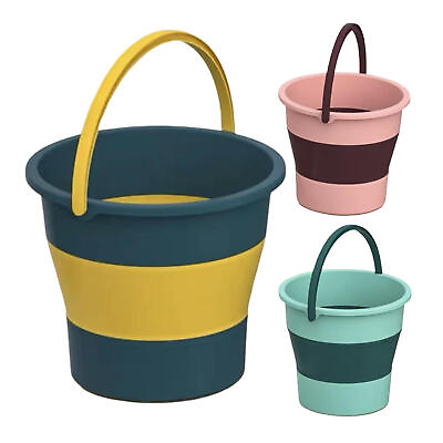#ad Collapsible Bucket Portable Folding Outdoor Fishing Sturdy Handle Camping Bucket $12.37