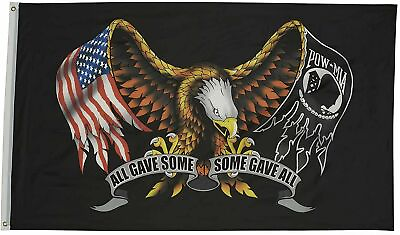 #ad Veteran POW MIA All Gave Some Some Gave All Eagle Polyester 3x5FT Flag Military $5.25