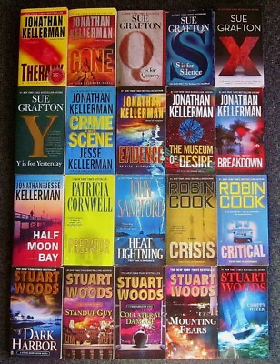 #ad 💥 SALE Lot of 18 Mystery THRILLER Crime Suspense Books FREE SHIPPING $26.90