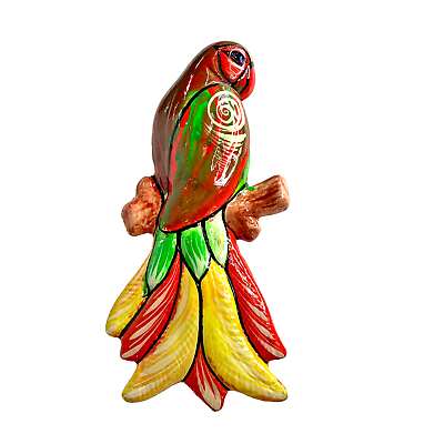 #ad Hand Painted Parrot Wall Plaque Hanging Bright 9quot; Ceramic Home Decor $19.95