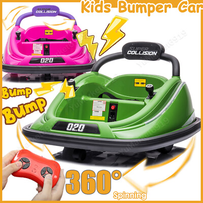 #ad 12V Kids Ride on Bumper Car 360° Spinning Electric Vehicle w Remote Control MP3 $58.88