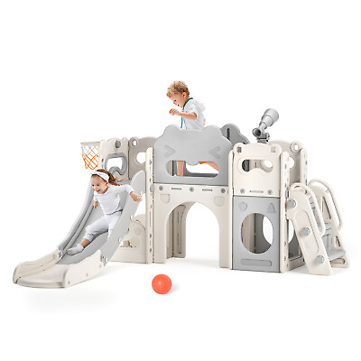 #ad Large 7 in 1 Kids Slide Toddler Backyard Playground Playset Gifts Indoor Outdoor $215.90