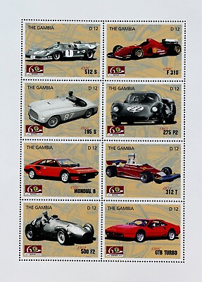 #ad THE GAMBIA Cars 8 St.in M Sh. MNH**CW 305 $1.99