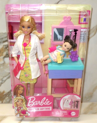 #ad Mattel Barbie “You Can Be Anything” Pediatrician Doctor 12quot; Doll Playset NEW $26.90