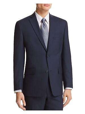 #ad MICHAEL KORS Mens Navy Single Breasted Stretch Classic Wool Blend Blazer 38R $33.99