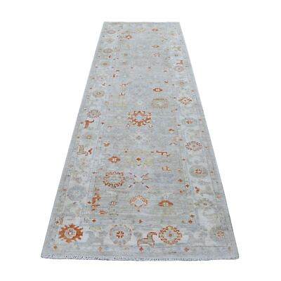 #ad 3#x27;2quot;x9#x27;7quot; Cream Color Soft and Supple Wool Hand Knotted Angora Oushak Rug R56411 $799.20